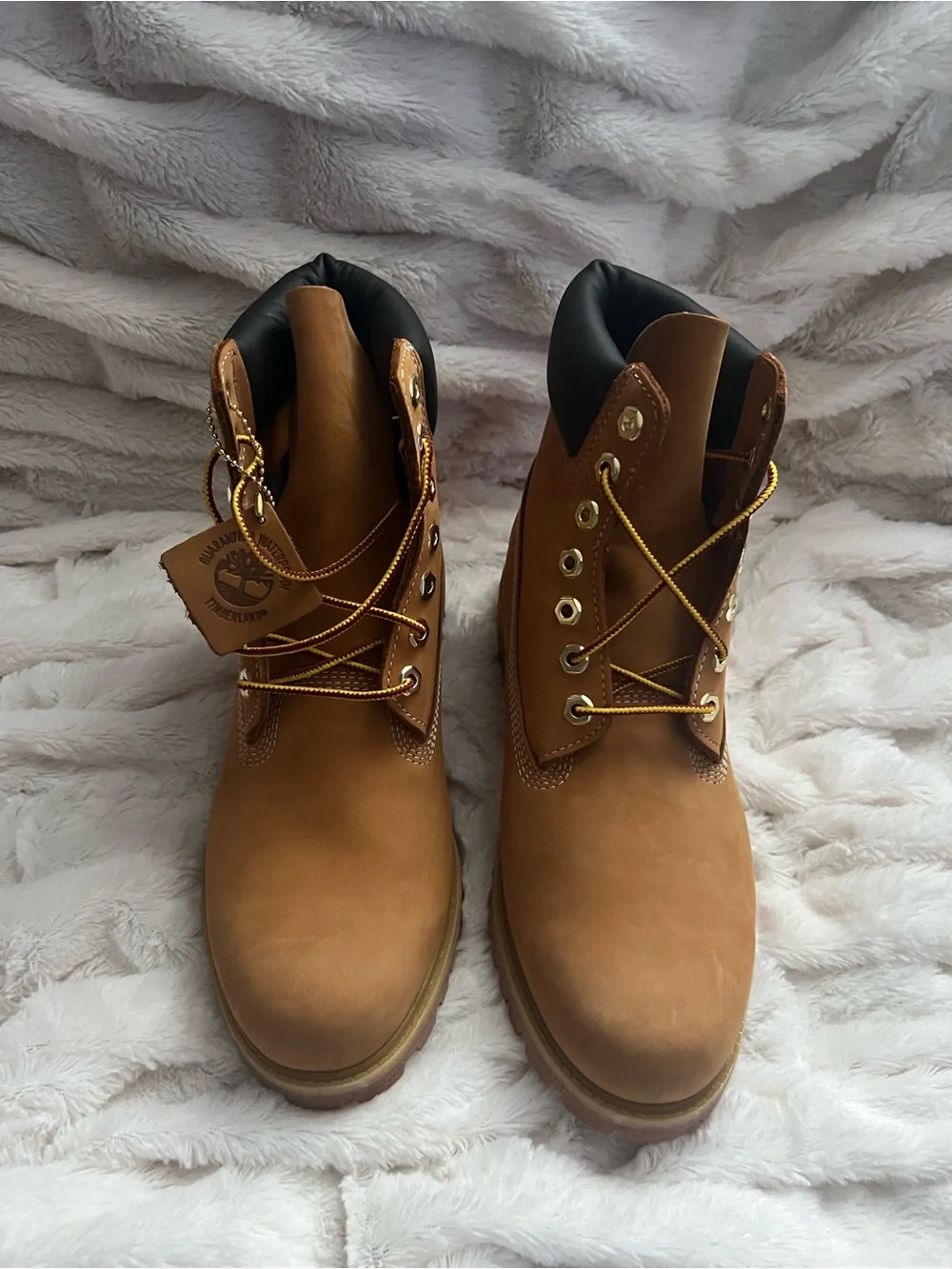 Timberland Wheat Nubuck Boots with Black Padded Collar